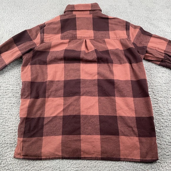 Carhartt Shirt Womens Small Red Plaid Flannel Loose Fit Workwear Rugged Flex - Picture 4 of 11